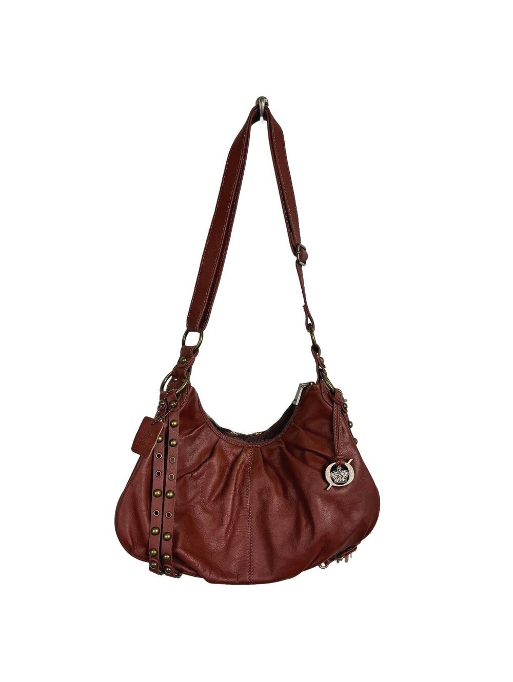 Born Brown Leather Crossbody bag Gold toned hardware